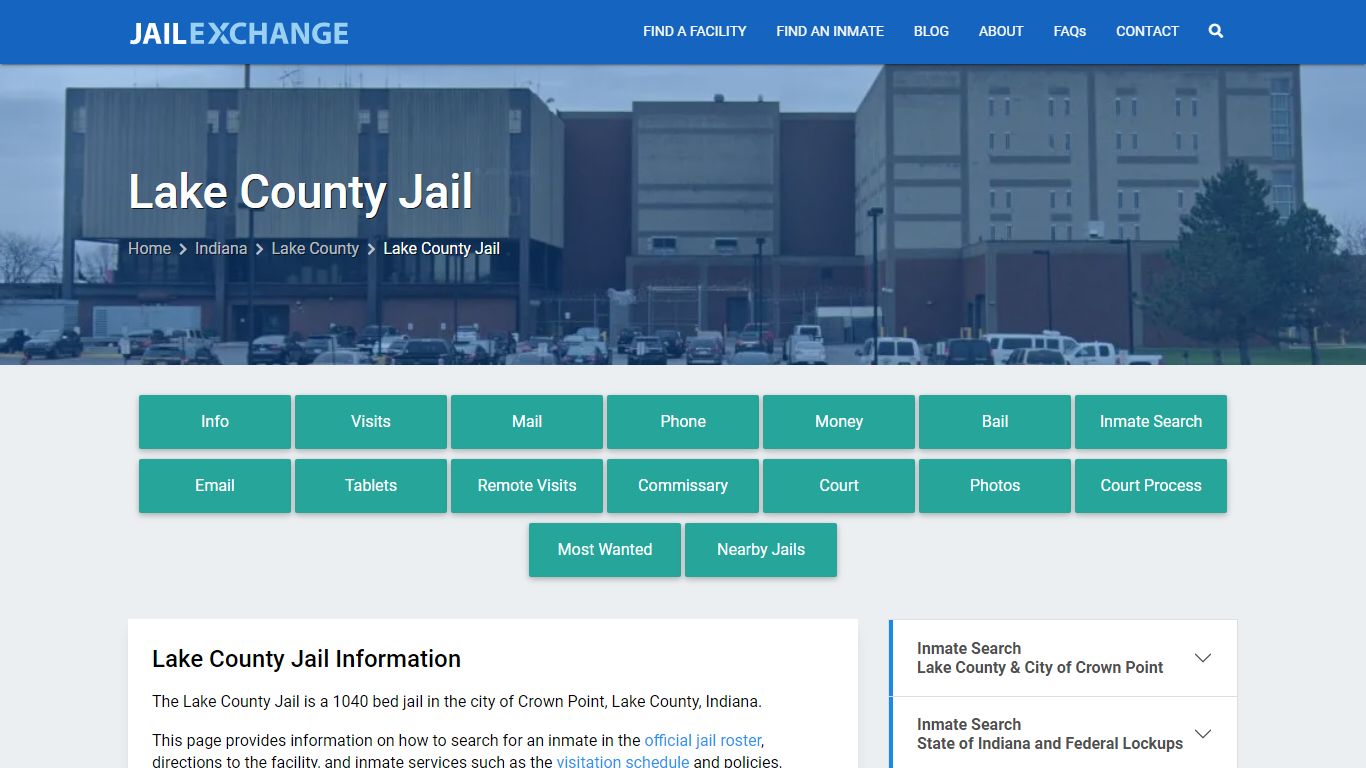 Lake County Jail, IN Inmate Search, Information